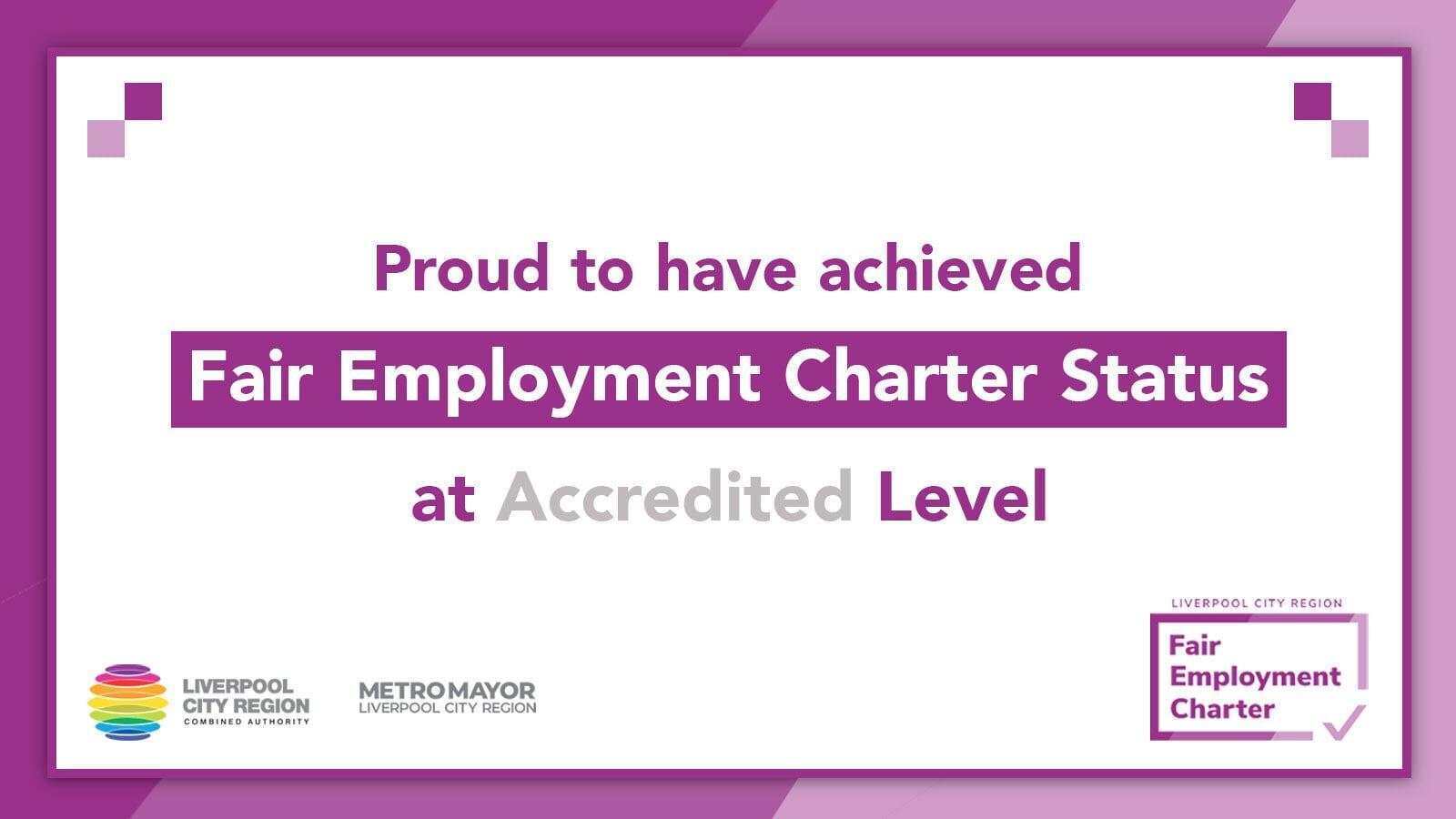 Accreditation Logo: Routes Healthcare Achieves Faire Employment Charter Status at Accredited Level